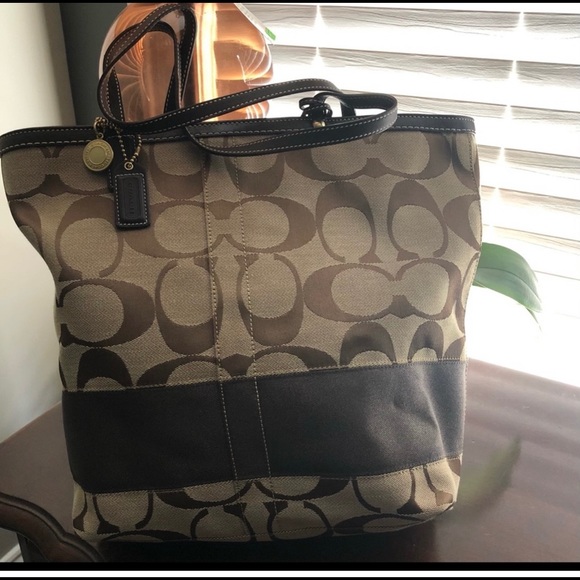 Tan and Brown Coach Bag - Picture 1 of 4